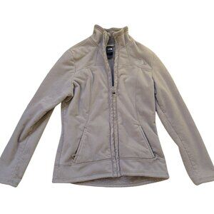 THE NORTH FACE WOMENS JACKET M Gray PLUSH FLEECE FULL ZIP NEVER STOP EXPLORING